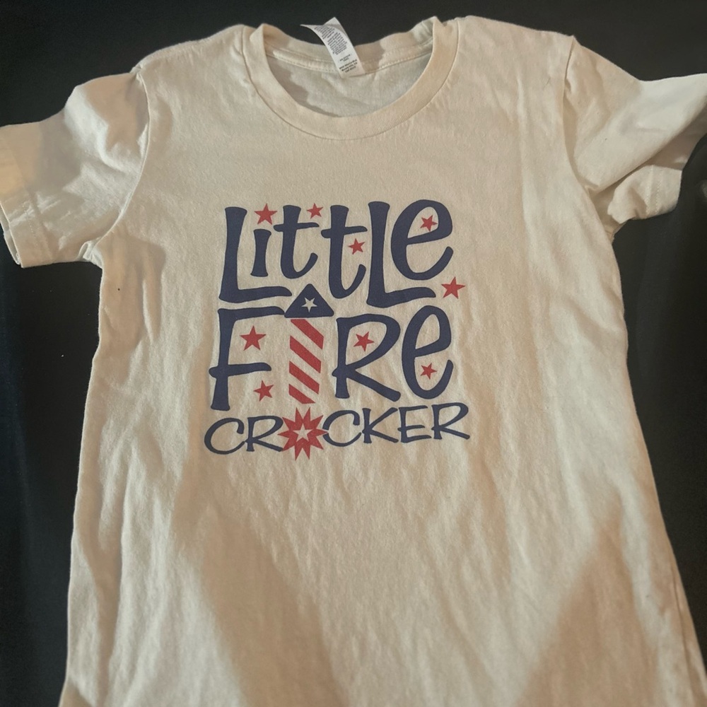Little Firecracker Kids T-Shirt - Cream